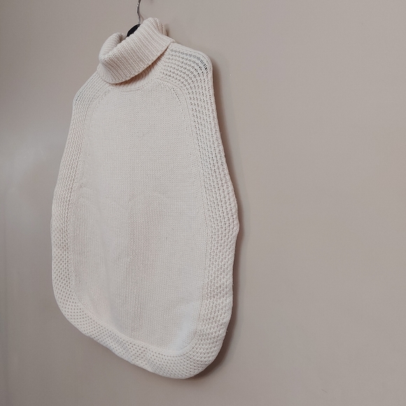 Adrienne Vittadini Turtleneck Poncho Sweater Wool x Cashmere Cream Size XS/S - Picture 3 of 7